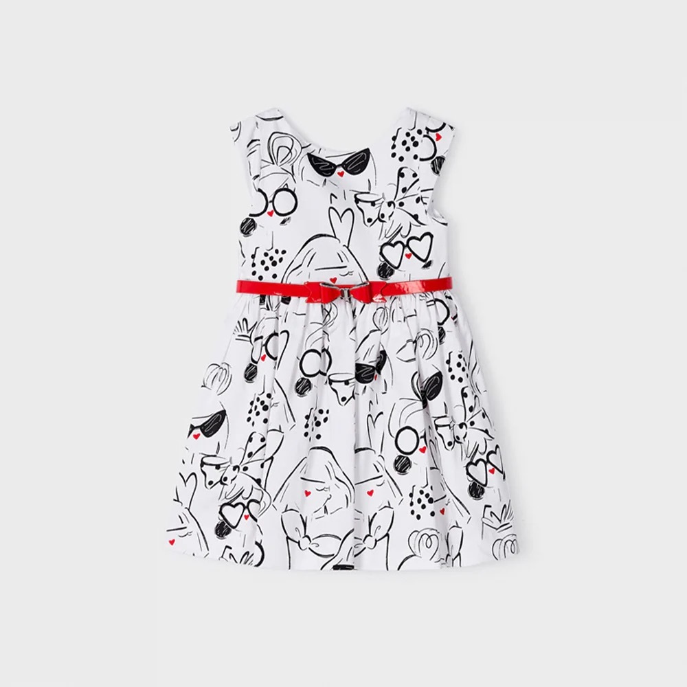 Size 9 Girls Mayoral White and Red Kids Formal Dress